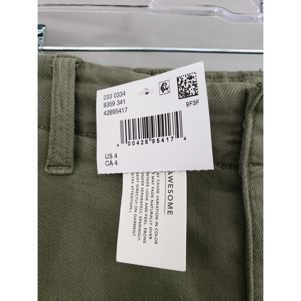 NEW American Eagle Womens Size 4 Stretch High Rise Green Trouser Shorts Gorpcore - Picture 3 of 6